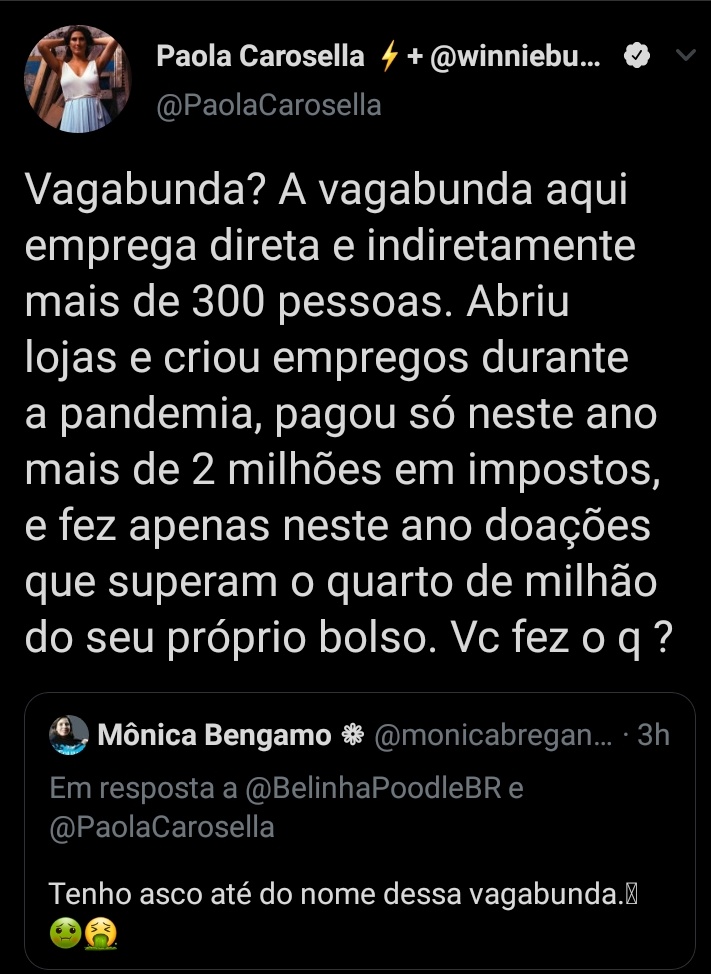 Paola Carosella é chamada de "vagabunda" e rebate hater nas redes sociais