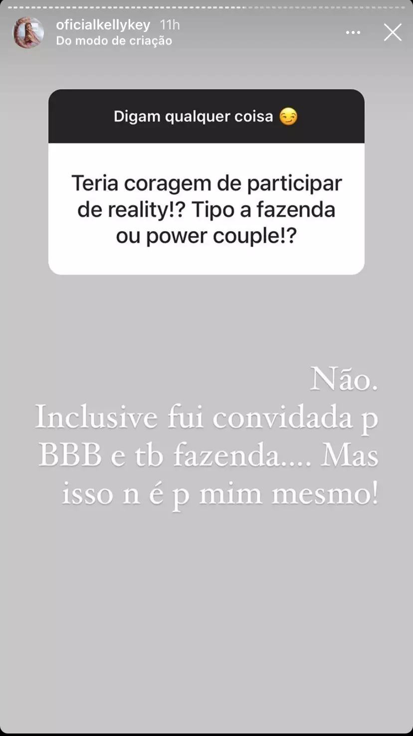 Kelly Key diz que foi convidada para participar do Big Brother Brasil 52 Kelly Key diz que foi convidada para participar do Big Brother Brasil