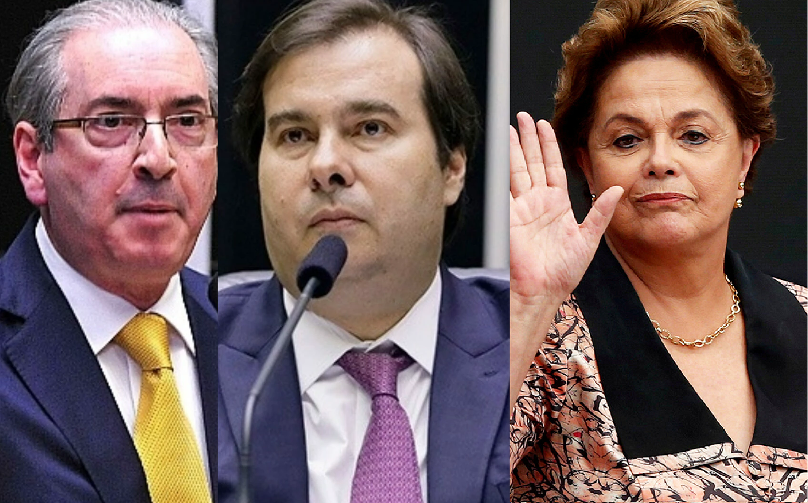 Eduardo Cunha, Rodrigo Maia, Dilma Rousseff (Foto: Reprodução)