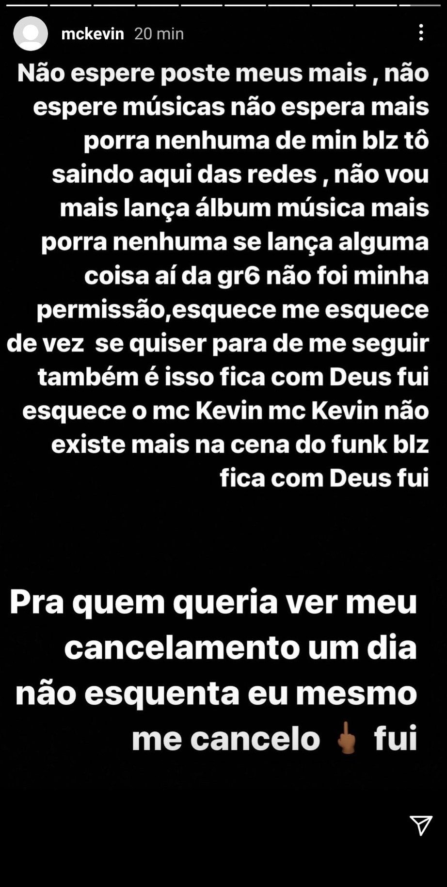 MC Kevin via Instagram - Foto: Reprodução