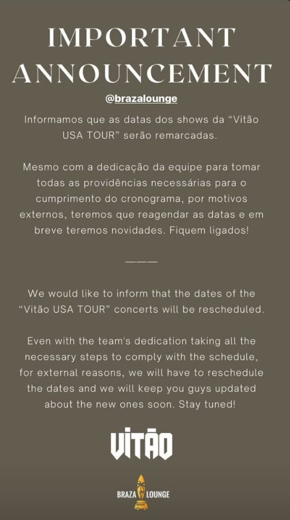 Vitão via Stories do Instagram - Reprodução