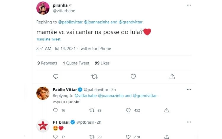 pabllo vittar cantar posse lula