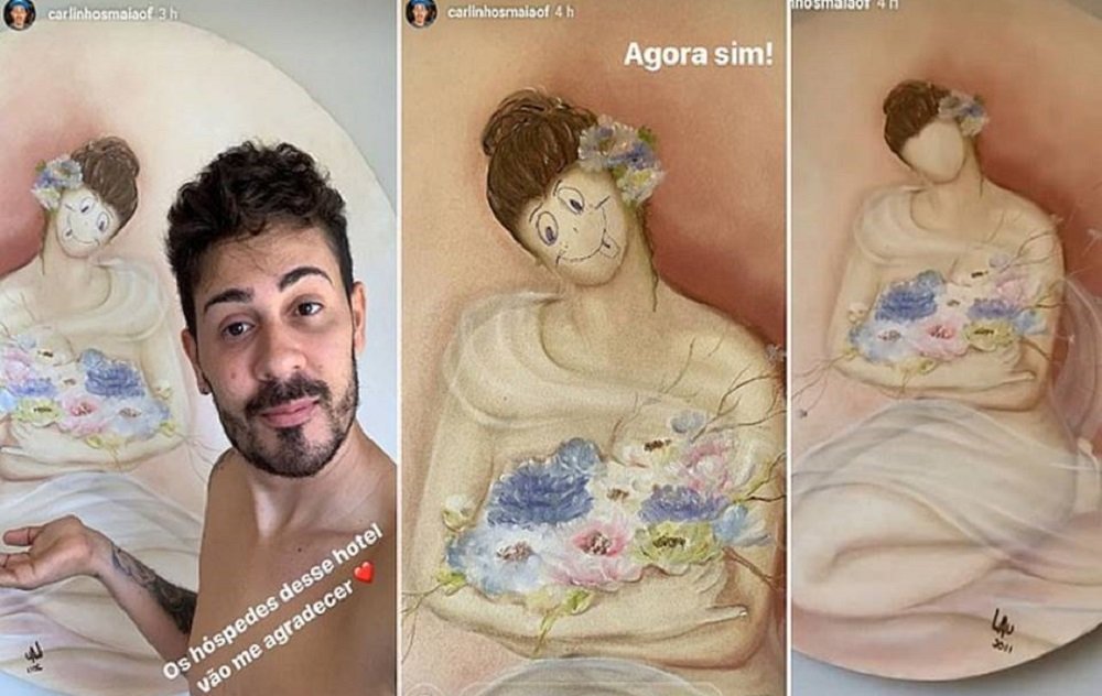 Carlinhos Maia vandaliza quadro - Foto: Reprodução