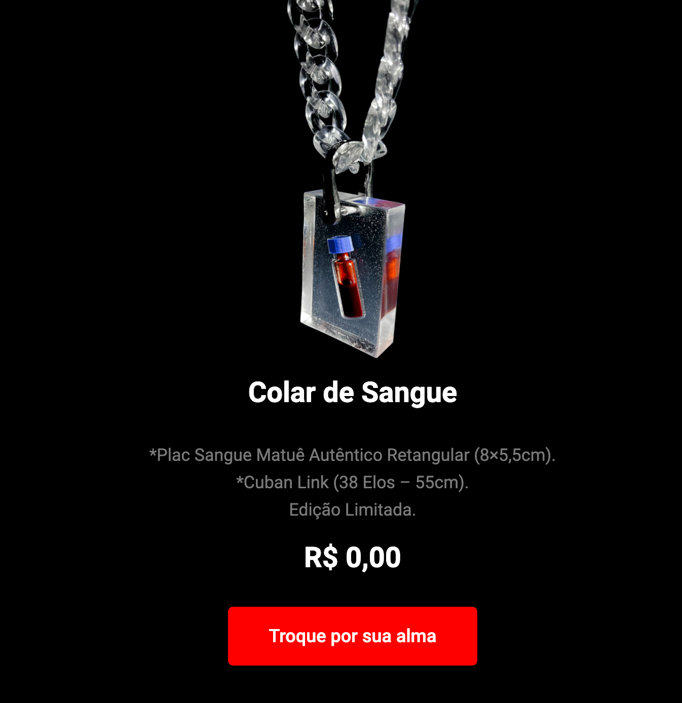 Matuê põe colar com seu próprio sangue à venda e moeda de troca é a alma dos fãs 52 colar de sangue matue