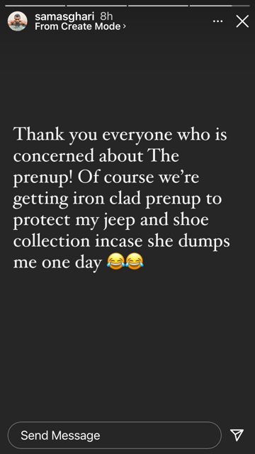 Sam Asghari fala de acordo pré-nupcial com Britney Spears