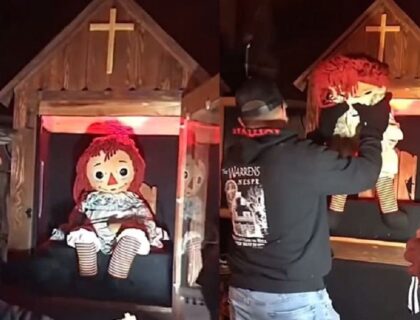 Imagem do post: Vídeo: Verdadeira Annabelle é retirada novamente da caixa, mesmo com aviso que jamais deveria ser feito