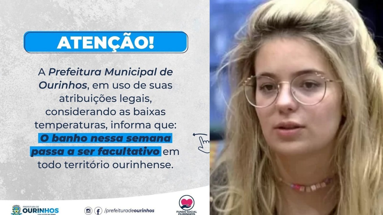 Por causa do frio, prefeitura paulista decreta "banho facultativo" e web relembra Viih Tube