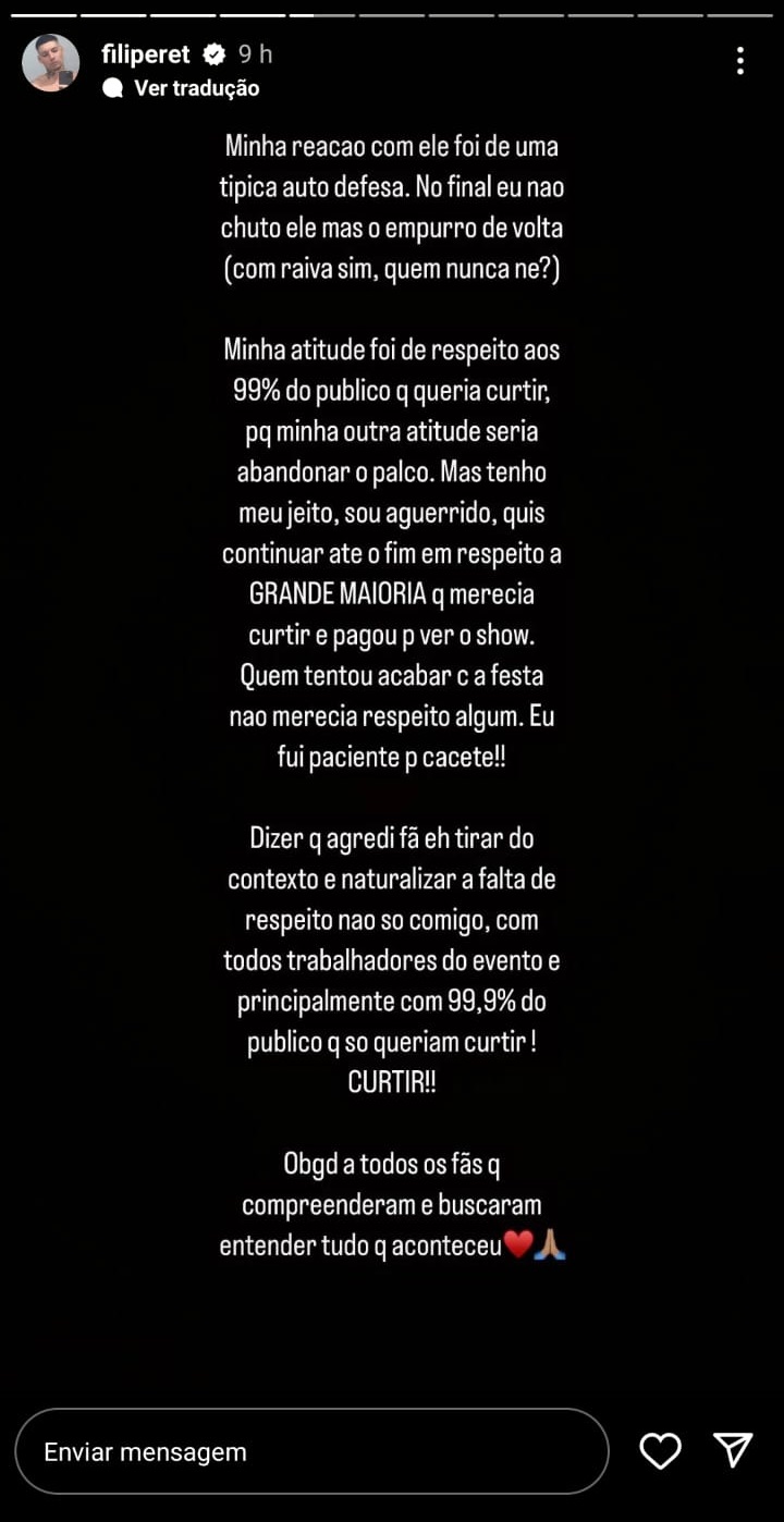 Filipe Ret via Instagram Stories - Foto: Reprodução