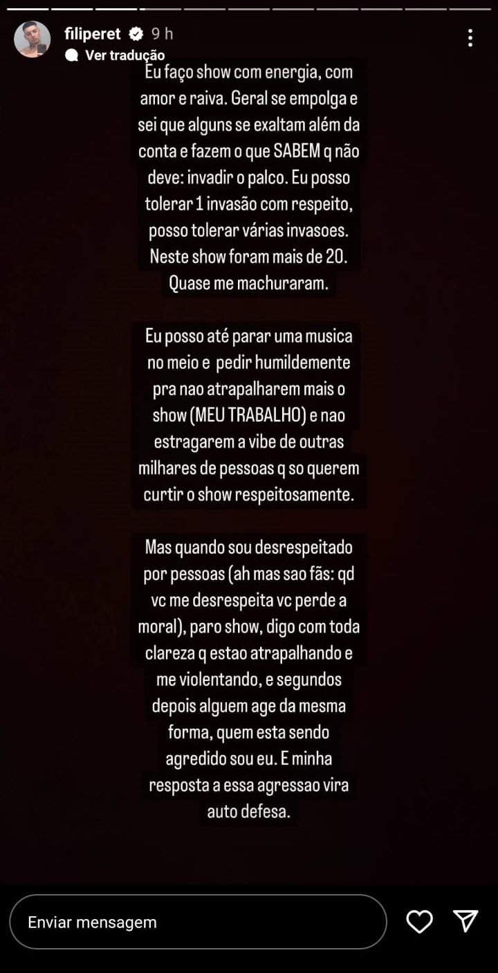 Filipe Ret via Instagram Stories - Foto: Reprodução