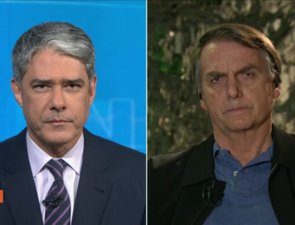 Imagem do post: Bolsonaro abre sabatinas do “Jornal Nacional”; Globo se articula em caso de ausência e desistência de candidatura