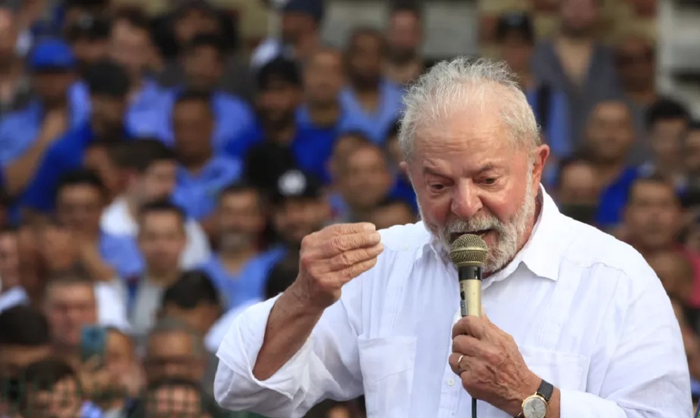 Lula em seu primeiro discurso oficial de campanha, em São Bernardo - Foto: Reprodução