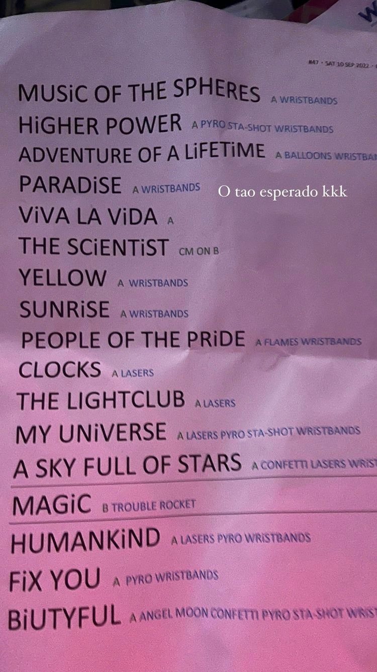 Rock In Rio: Veja o setlist oficial do show do Coldplay 52 Rock In Rio: Veja o setlist oficial do show do Coldplay