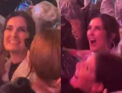 Imagem do post: Fátima Bernardes esnoba área vip e curte show do Coldplay debaixo de chuva com o público