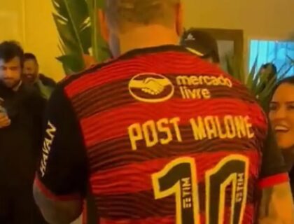 Imagem do post: Rock in io: Post Malone veste camisa do Flamengo