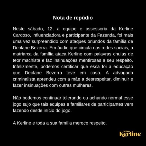 nota repudio kerline