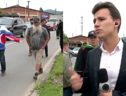 Imagem do post: VÍDEO: Repórter da Record é atacado por bolsonaristas ao vivo: “Vamos quebrar a câmera”