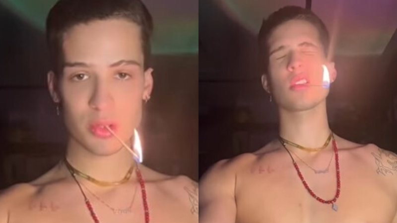 VÍDEO: João Guilherme se acidenta ao fazer desafio do TikTok: "Queimando"
