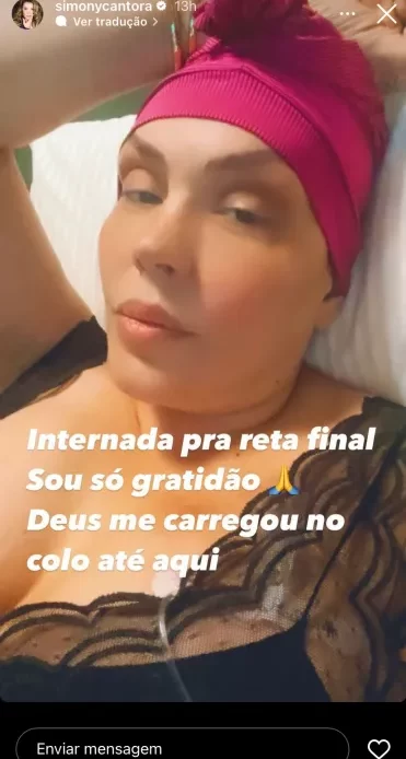 Com câncer no intestino, Simony é internada novamente para novo tratamento: "Deus me carregou no colo" 52 simony