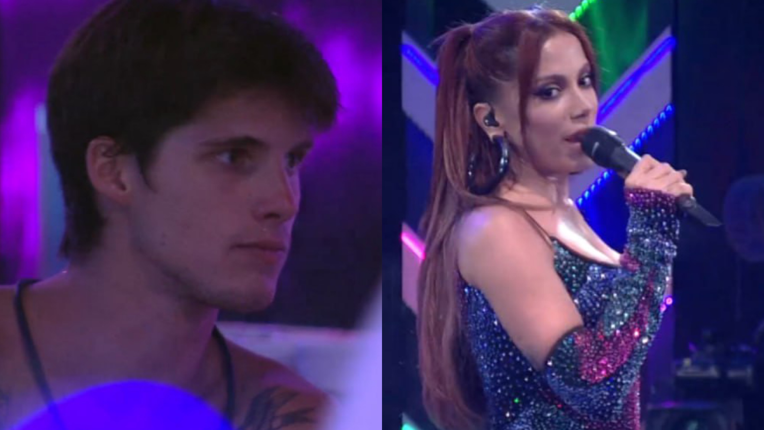 BBB Câmera flagra momento em que Gabriel quis chamar atenção de Anitta ao agarrar Bruna