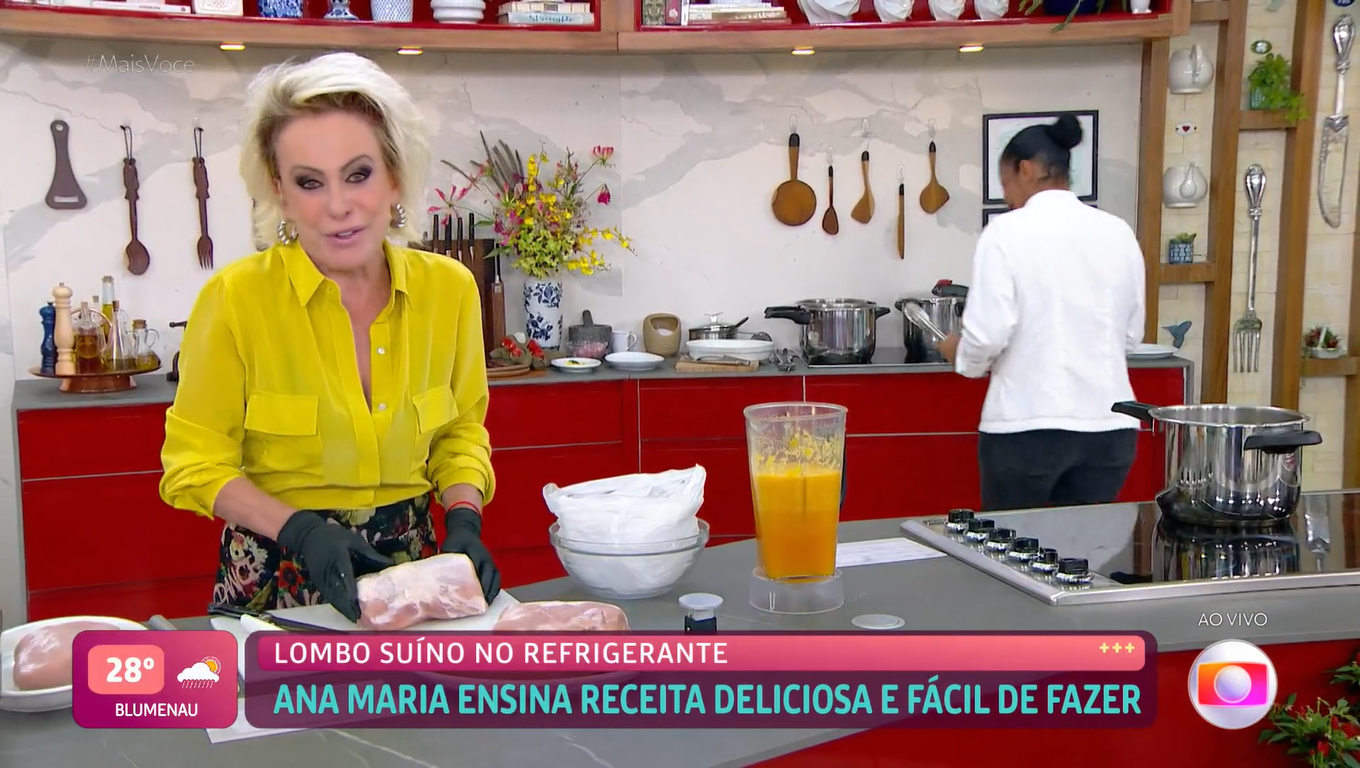 VÍDEO: Ana Maria Braga vira meme após enviar linguiça em lombo suíno ao vivo: “O buraco é muito pequeno”