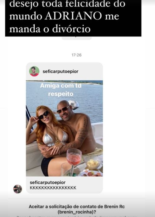 Adriano Imperador é flagrado com mulher e ex dispara: "Manda divórcio"