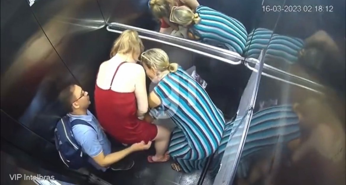 VÍDEO: Mulher dá à luz em pé em elevador do MT