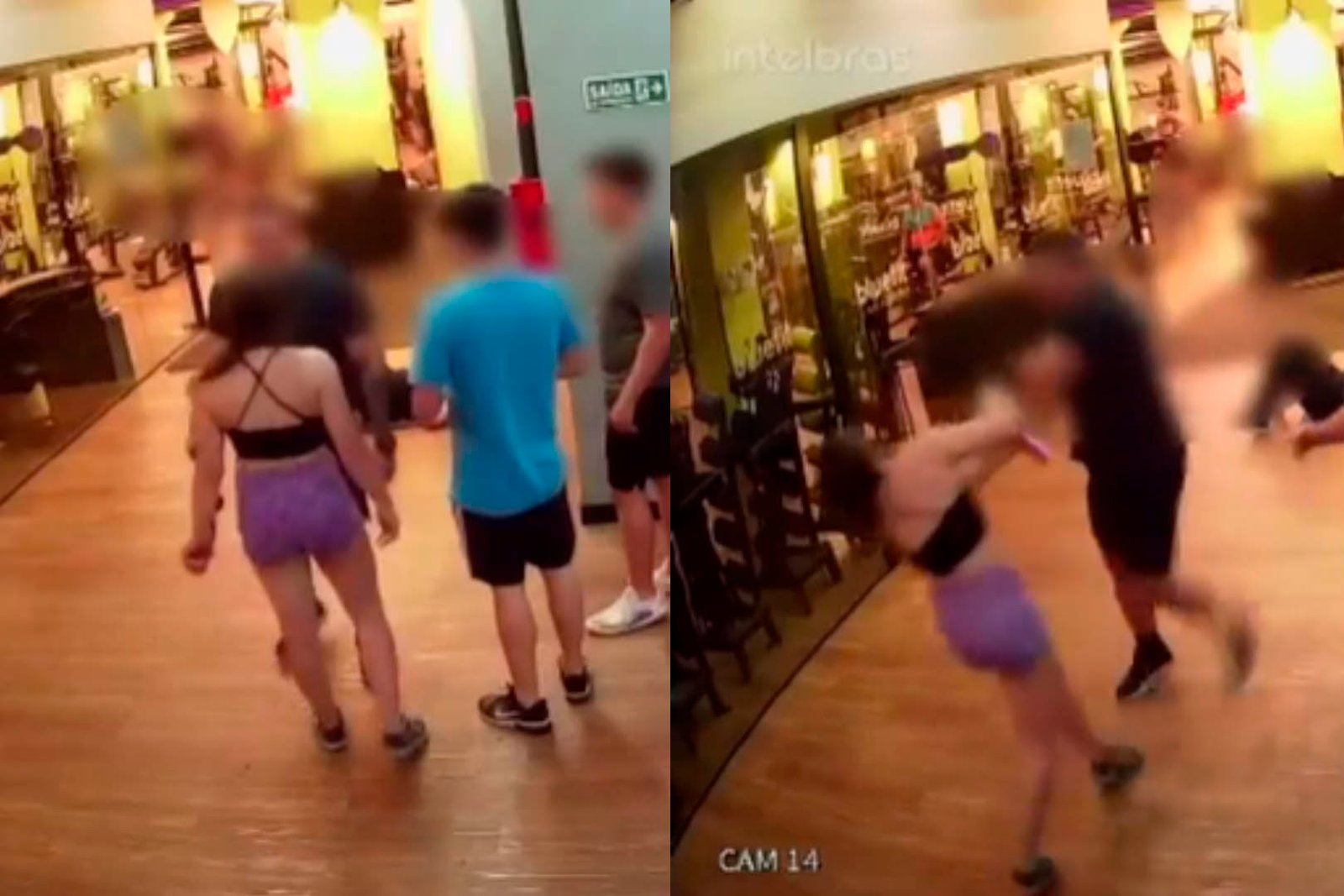 PM dá soco em mulher após briga por aparelho de academia