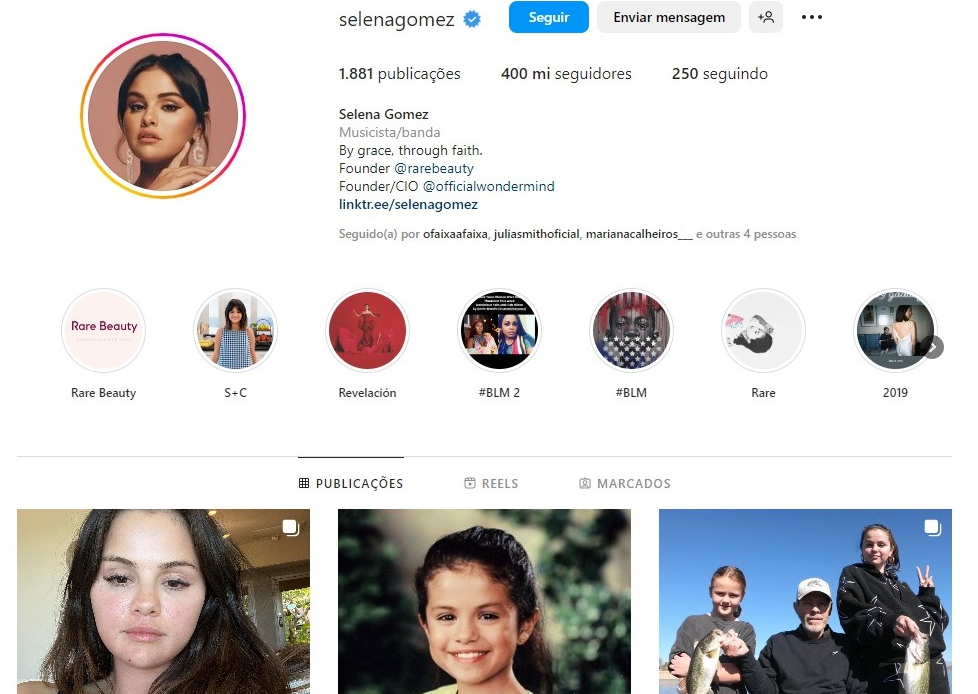 Selena Gomez é a primeira mulher a atingir 400 milhões no Instagram