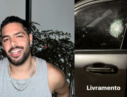 Imagem do post: Pedro Sampaio sofre atentado no RJ e mostra carro atingido por tiro: “Livramento”