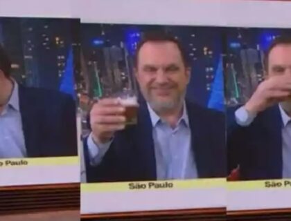 Imagem do post: Comentarista da GloboNews toma cerveja ao vivo e choca colegas; veja vídeo