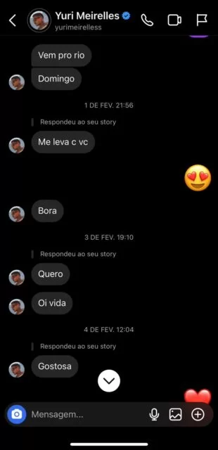 Influenciadora trans expõe prints de conversas com Yuri Meirelles