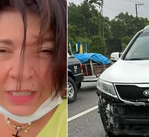 Imagem do post: Roberta Miranda bate cabeça em volante, após colidir carro