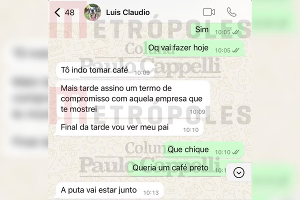 Filho de Lula xinga Janja em mensagem no WhatsApp; veja print