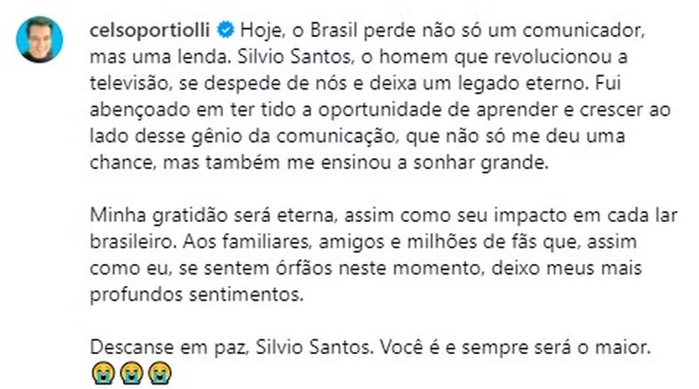 Famosos lamentam a morte de Silvio Santos