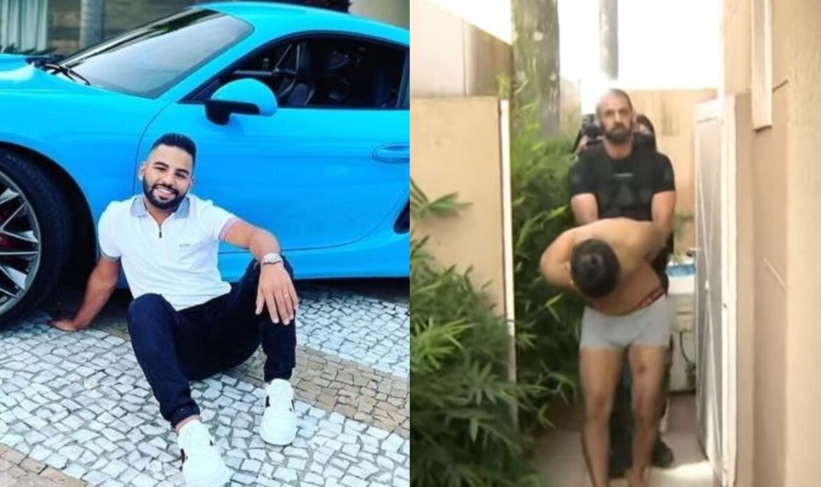 Influencer acusado de golpes recebe visita da polícia e acaba sendo preso de cueca