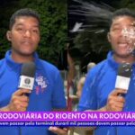 Imagem do post: Repórter da Globo leva espuma na cara e tem celular roubado durante transmissão de carnaval