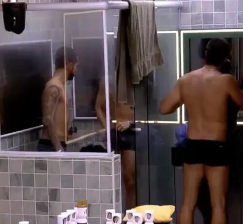 Imagem do post: Vídeo: No BBB 25, gêmeos discutem no banho por uso do sabonete: “Passou no c*”