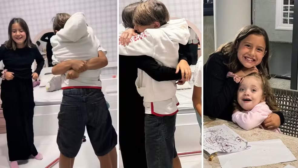 Pedro Scooby posta reencontro emocionante com os filhos que moram com Luana Piovani