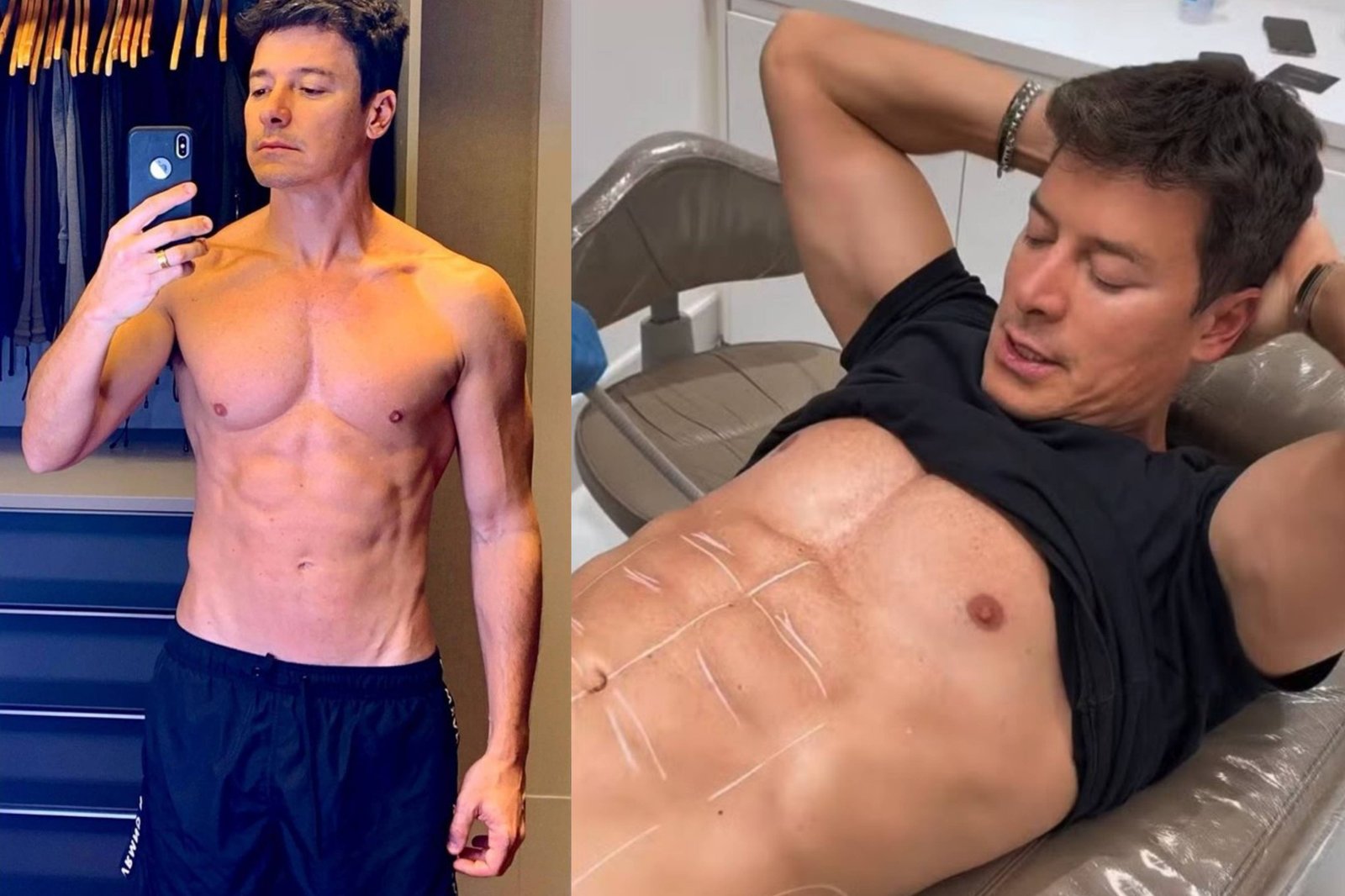 Rodrigo Faro turbina abdômen aos 51 anos e mira apenas 7% de gordura corporal