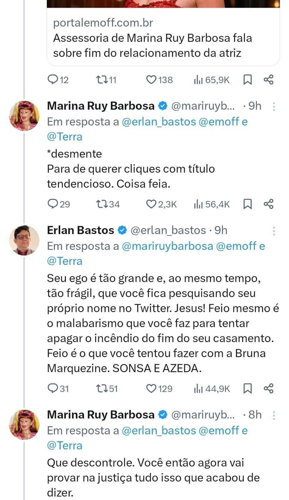 Marina Ruy Barbosa discute com jornalista nas redes sociais