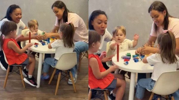 virginia mostra tres filhos