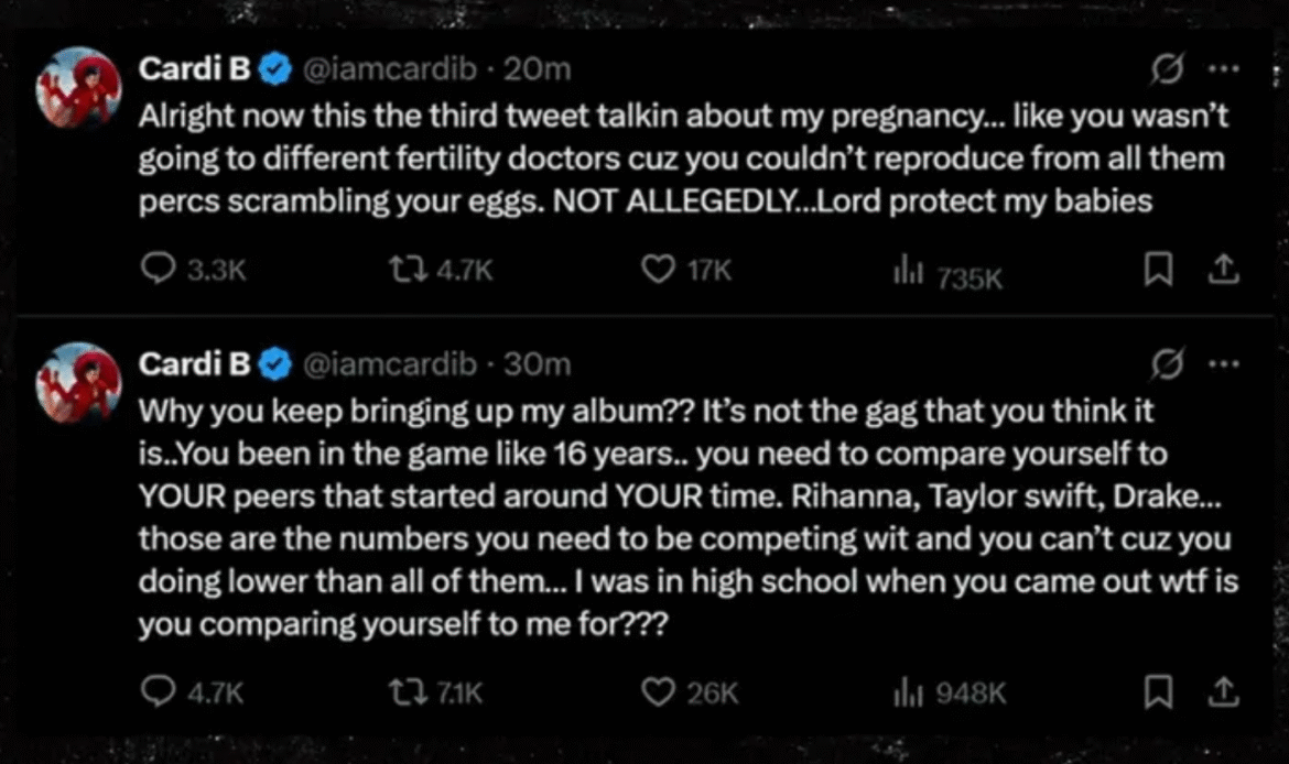 Nicki Minaj e Cardi B trocam farpas no X com ataques sobre gravidez e drogas