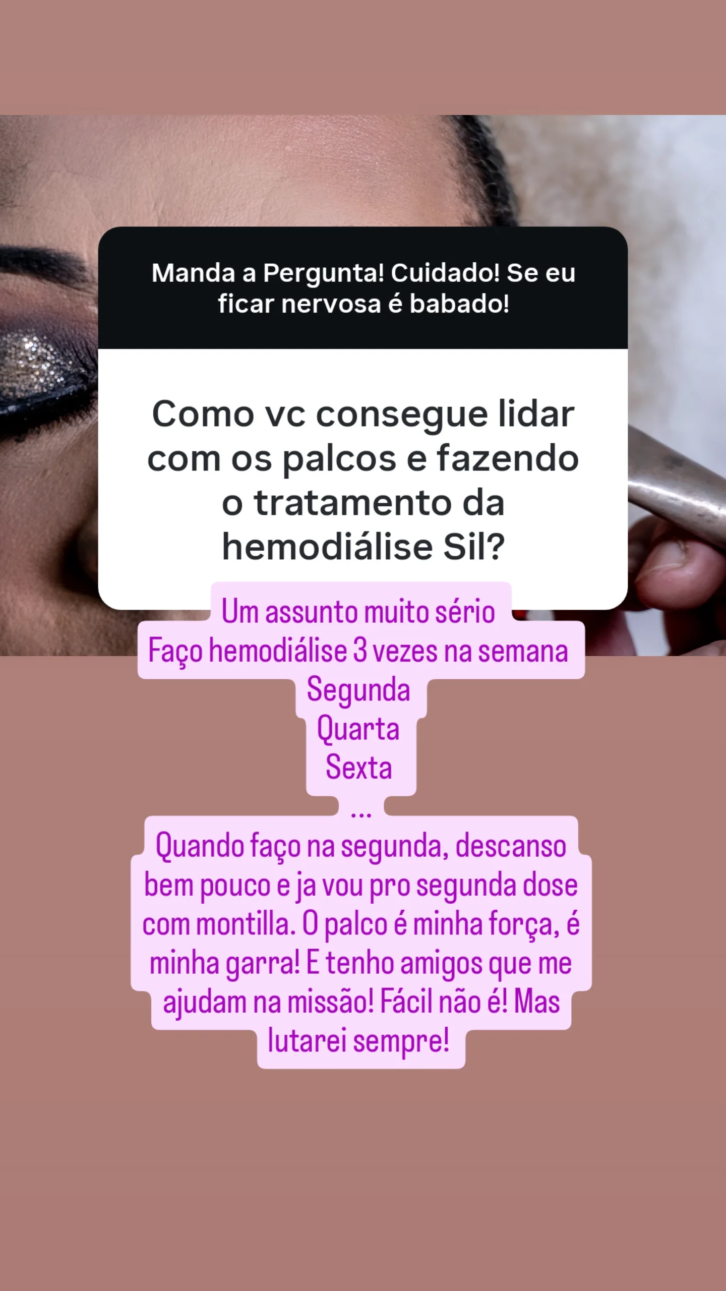 Silvetty Montilla desabafa sobre hemodiálise e rotina nos palcos: 'Lutarei sempre'