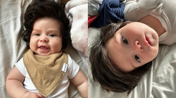 Bebê cabeludo do Oregon viraliza nas redes sociais: “Já pensou no visual dele daqui a um ano?”