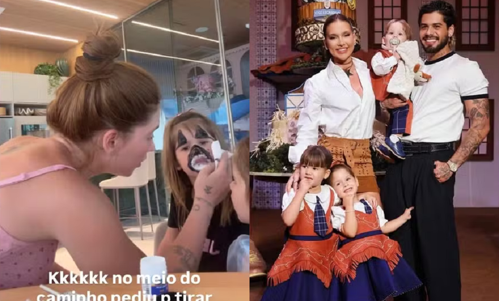 Filha pede a Virginia abraço de Zé Felipe: "Pede o papai para vir aqui”; assista