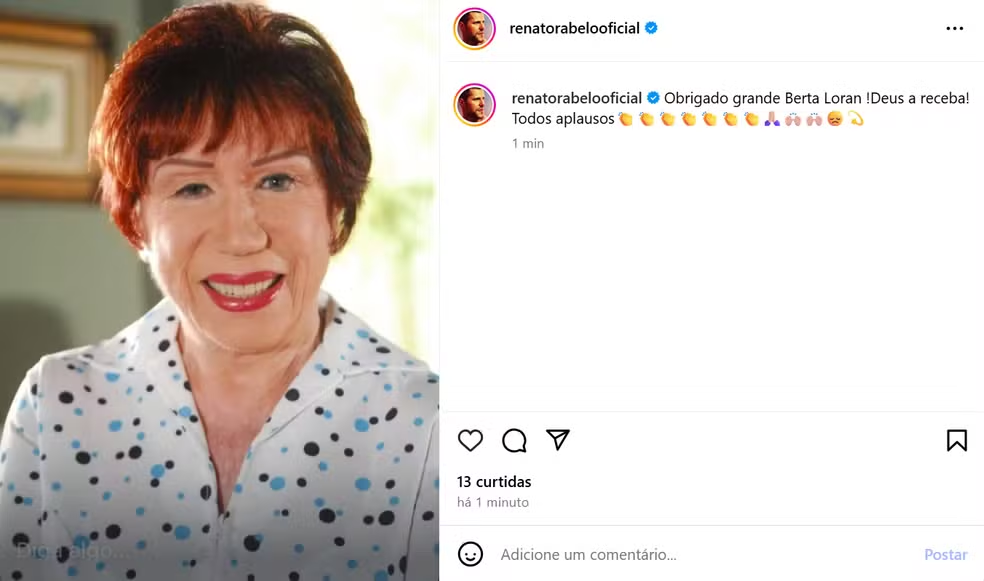 Famosos e colegas lamentam morte de Berta Loran