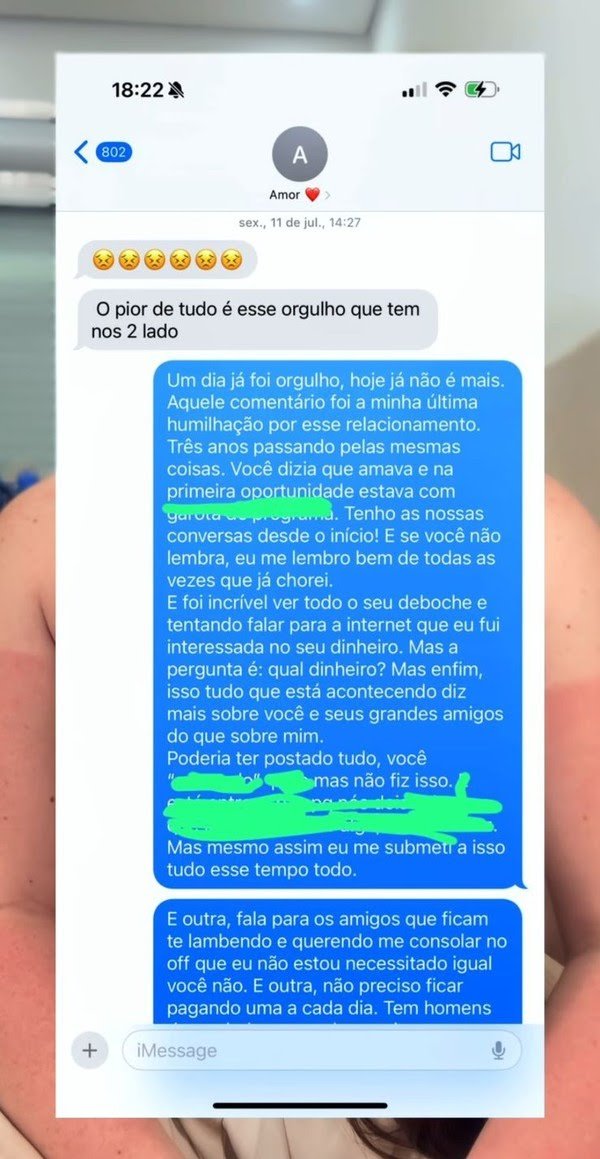 Ex-namorada de Gordão da XJ faz desabafo nas redes e revela decepção: "Esperava mais consideração"