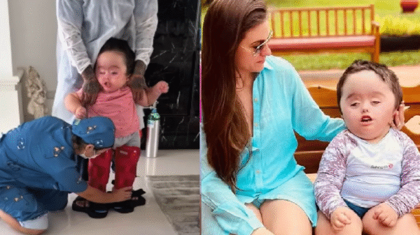 Nora de Ratinho celebra vitória do filho com hidrocefalia em vídeo emocionante: "Conseguiu andar"; assista