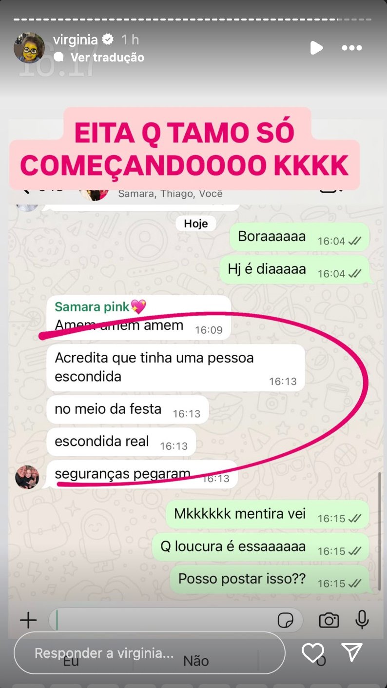 Pessoa invade festa da marca de Virginia Fonseca e é descoberta por seguranças