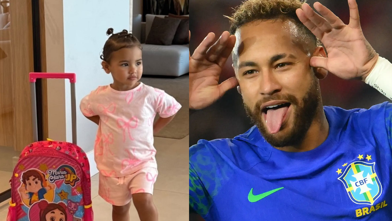 Mochila "de feira" da filha de Neymar Jr. vira assunto nas redes sociais: "Comprou na 25 de março"
